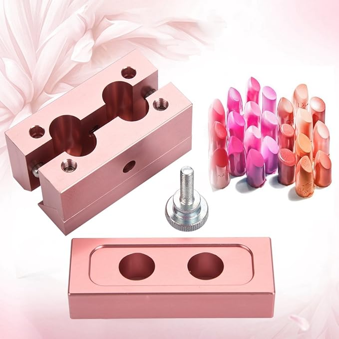 DIY Lipstick,12.1 Aluminum Alloy Rose Gold Dual Uses Lip Balm Maker Tool,DIY Makeup Cosmetics Lipstick Silicone Making Set Lipstick
