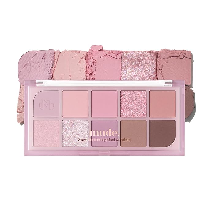 mude Shawl Moment Eyeshadow Palette Matte Shimmering Glitter