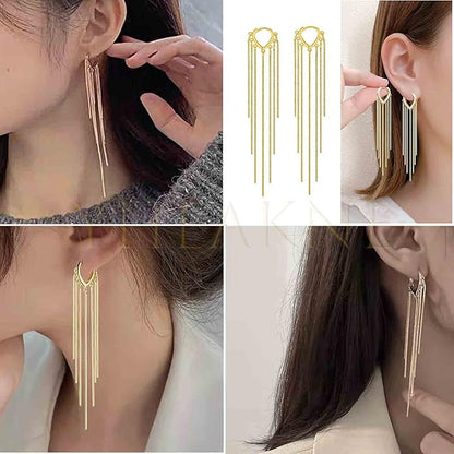 Boho Long Tassel Chain Earrings Fringe Drop Dangle