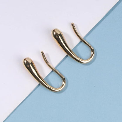 Vintage Water Drop Earrings Gold Teardrop