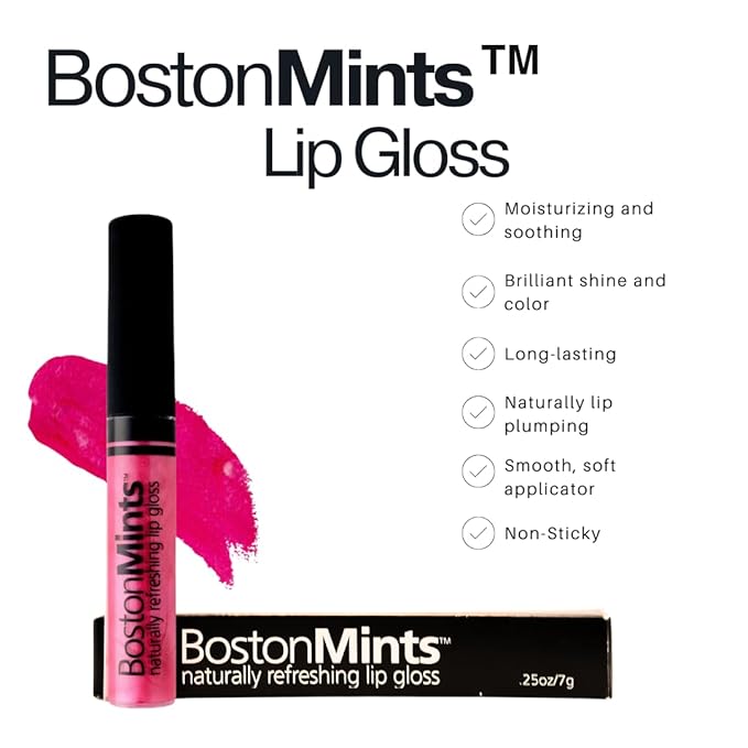 P-Town Pink Lip Gloss (.25oz) - Naturally Refreshing Vegan Lip Gloss with Aloe, Vitamins C & E, Spearmint Extract