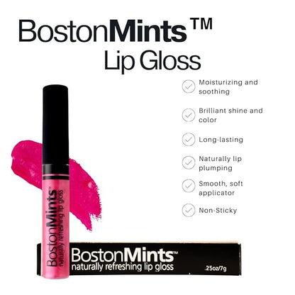 P-Town Pink Lip Gloss (.25oz) - Naturally Refreshing Vegan Lip Gloss with Aloe, Vitamins C & E, Spearmint Extract