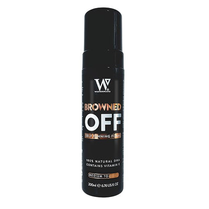 Browned Off® Medium to Dark (200ml) Watermans Self Tanning Mousse with Aloe Vera, Vitamin E, Fast Drying Vegan Fake Tan