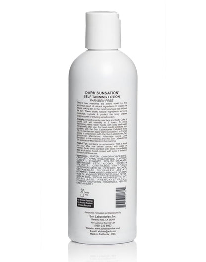 Sun Laboratories By Giesee Dark Sunsation Self-Tanning Lotion for - 2 Pack 8 oz | Ultra Dark Tanning Lotion, Natural Self Tanner, Non-Toxic Tanning Bed Lotion, Face Tanner, Sunless Tanner