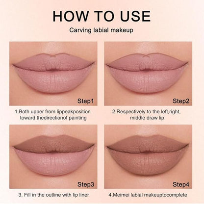 12 Colors lip liner pencils, Modern Classic Lip Liner, Lip Liner Pigmented Vegan Matte, Lasting Finish Lip Liner, Luxurious Creamy Long Lasting Lip Liner, Prevents Feathering and Fading, (12)