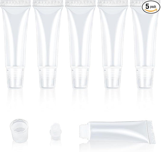 Lip Gloss Empty Balm Tubes, 5Pcs Lip Balm Gloss