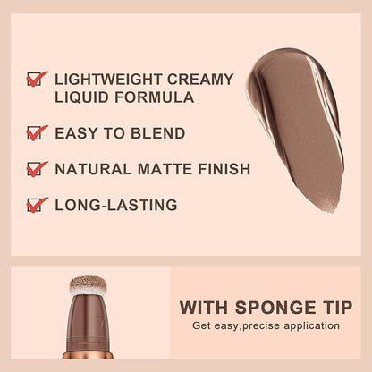 Mysense Liquid Contour Beauty Wand,Gel Cream Bronzer Stick,Blendable Sponge Tip,#01