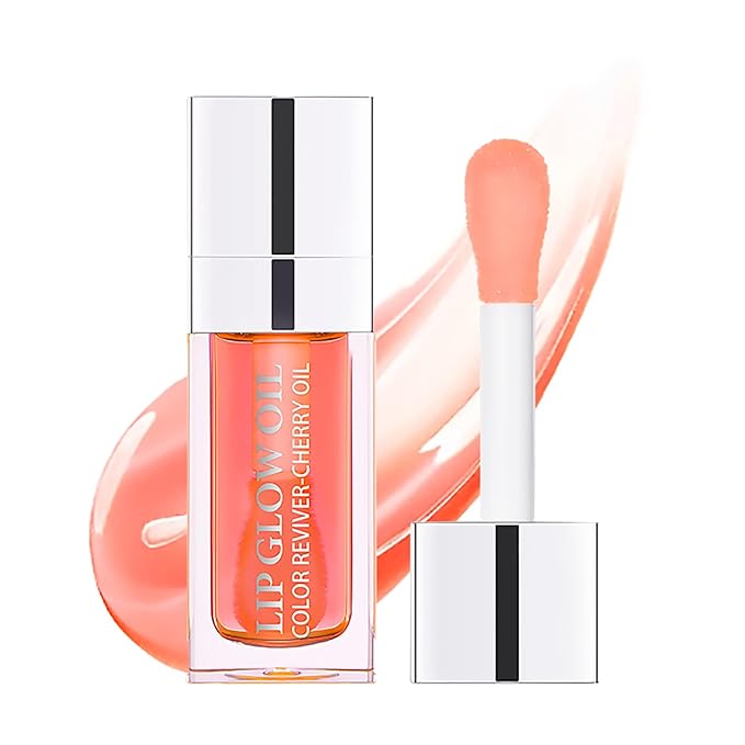 Hydrating Lip Glow Oil, Moisturizing Lip Gloss, Plumping Lip