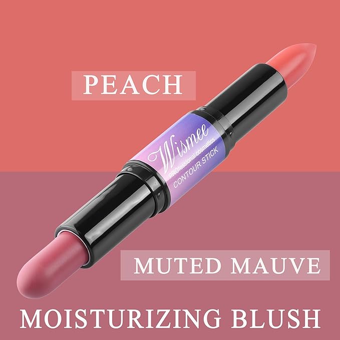 Dual-Ended Cream Blush Stick,Cream Blush Makeup Stick,Buildable Blush