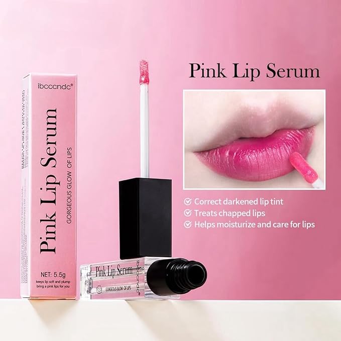 Color Changing Lip Gloss, Pink Magic Mood Lipstick Hydrating Lip Glow Oil Lip Tint Lip Inks Stain Lip Balm Not Greasy Transparent Plumping Lip Serum for Women Girls Lip Care Products