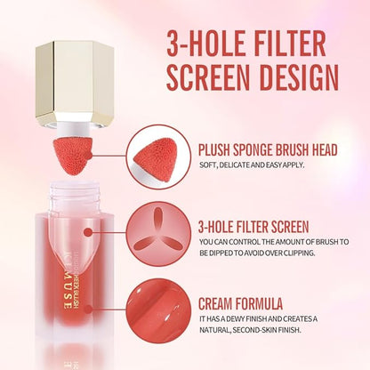 KIMUSE Soft Cream Blush Makeup, Liquid Blush for Dewy Finish