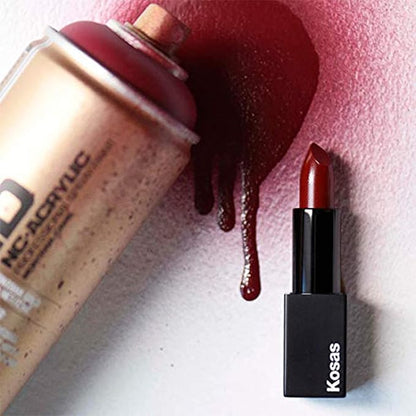 Kosas Weightless Lip Color Nourishing Satin Lipstick - High Impact Lip Color with Clean Formula - Comfy feel & Soft Finish -Darkroom