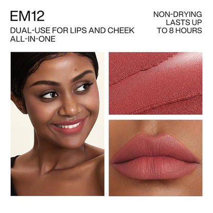 INTO YOU Matte Lipstick, Super Stay Lipstick for Women, Waterproof, Long Lasting Lipstick, High Impact Lipcolor with Lightweight Lip Mud Texture, Dual-use for Lips and Cheek, Pink Lipstick (EM12)