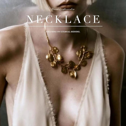 Jovono Boho Necklaces Gold Leaf Pendant