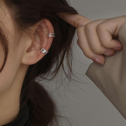 Boho Cartilage Ring Earrings Double Lines