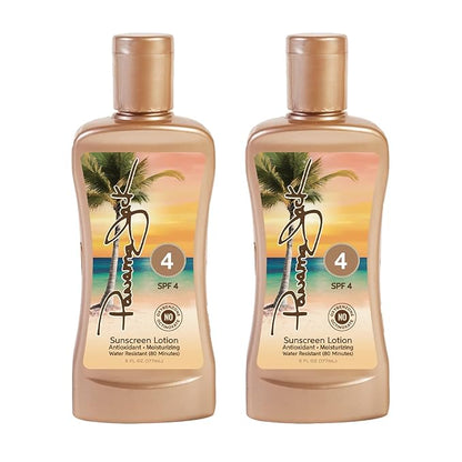 Panama Jack Sunscreen Tanning Lotion - SPF 4, PABA, Paraben, Gluten & Cruelty Free, Antioxidant Moisturizing Formula, 6 FL OZ (Pack of 12)