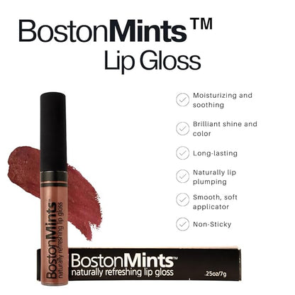 Bean Towne Lip Gloss (.25oz) - Naturally Refreshing Vegan Lip Gloss with Aloe, Vitamins C & E, Spearmint Extract