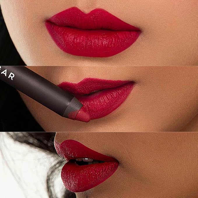 SUGAR Cosmetics Matte As Hell Crayon Lipstick35 Claire Redfield (Pure red) with SharpenerHighly pigmented, Creamy Texture, Long lasting Matte Finish