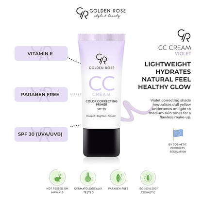 Golden Rose Makeup CC Cream Color Correcting Primer - (Violet)