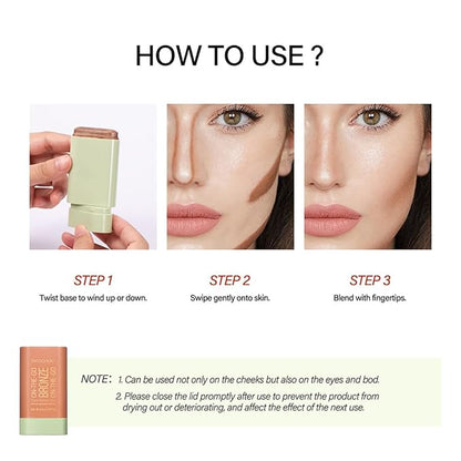 Multi-Use Makeup Blush Stick, Beauty Tinted Solid Blush