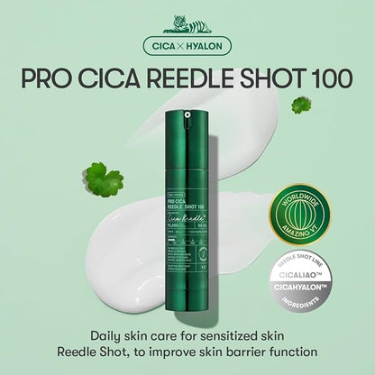 VT COSMETICS Pro Cica Reedle Shot 100, Centella Asiatica Microneedling Serum, Cica Exosome, Soothing, Hyaluronic Acid, Soft Skin, Glass Skin, Korean Skin Booster 1.69 Fl Oz.(50ml)