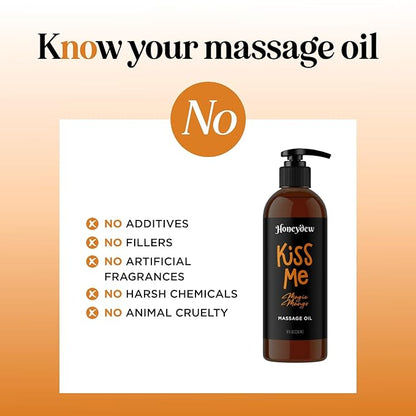 Mango Sensual Massage Oil for Couples - Alluring Tropical Full Body Massage Oil for Date Night and Nourishing Body Moisturizer with Sweet Almond - Vegan Non Staining Non Greasy Smooth Gliding Formula