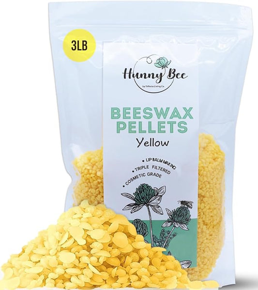 HUNNYBEE Beeswax Pellets 3LB, 100% Pure lbs)