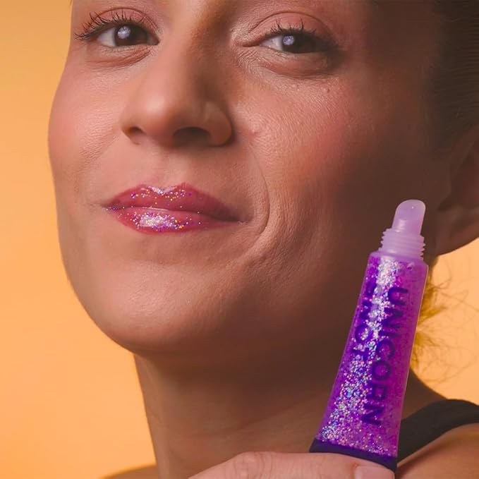 UNICORN SNOT Glitter Lip Gloss - Long-Lasting Sparkly Lip Shine - Vegan & Cruelty Free Non-Sticky Formula - Lip Gloss for Festivals and Rave Makeup - High-Shine Glitter Lip Gloss, Purple (Orchid)