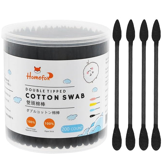 Black cotton swabs precision pointed