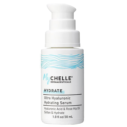 MyCHELLE Dermaceuticals Ultra Hyaluronic Hydrating Serum (1.0 Fl Oz) - Rich Hydration for Dry Skin with Vegan Hyaluronic Acid, Help Plump Skin and Help Reduce Appearance of Fine Lines and Wrinkles
