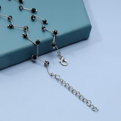 Black Crystal Choker Necklace Short Black