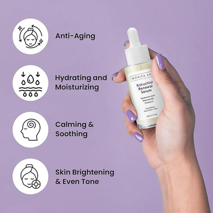 Bakuchiol Renewal Serum with Hyaluronic Acid, Niacinamide, and Vitamin C, 50ml