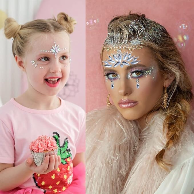 6 Sheets Face Jewels Face Gems Stick On, Holiday Costumes