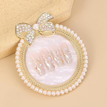 2 Pack Bow with Rhinestones Pearl Nail Art