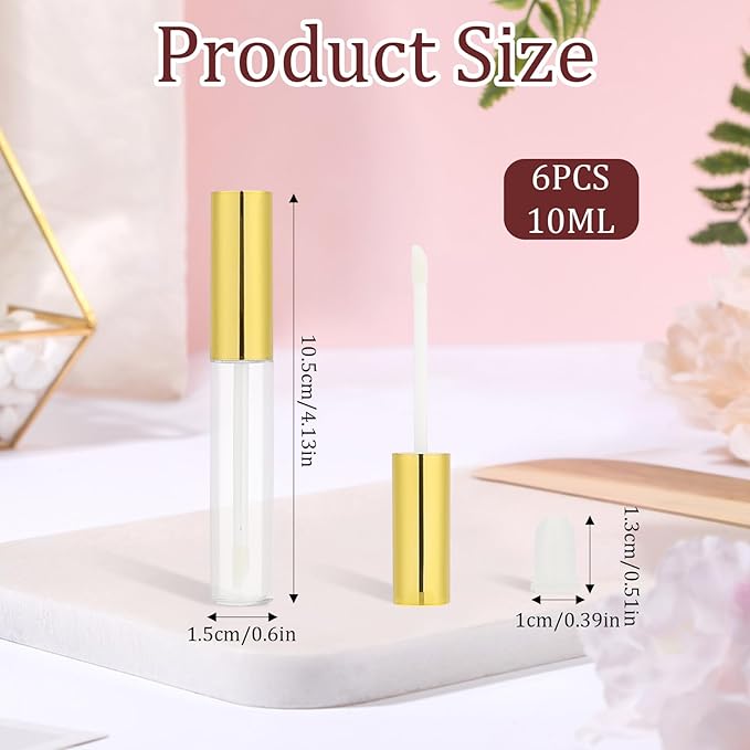 Empty Lip Gloss Tubes with Wand Clear Plastic Gloss