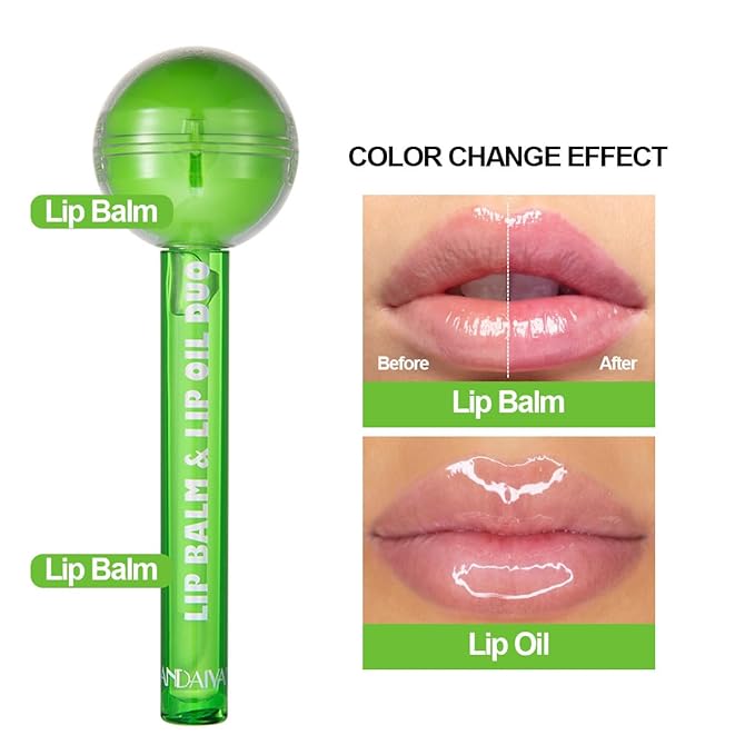 Tinted Lip Balm Lollipop Lip Gloss, (Green)