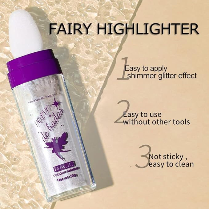 2pcs Polvo De Hadas Highlighter Set, White Fairy Kit (Moonbeam)