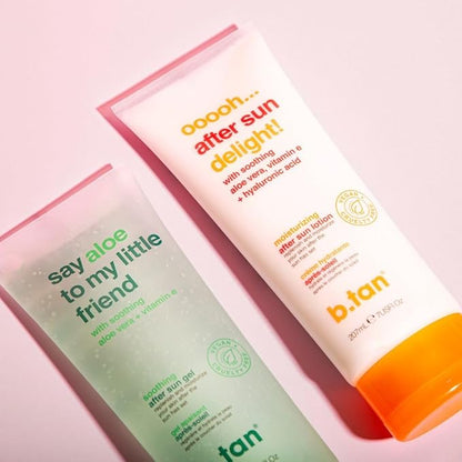 B.TAN After Sun Lotion | Ooooh Aftersun Delight - Aloe Vera & Hyaluronic Acid, Sun Burn Skin Relief, Moisturizing Body Cream, 16 Fl oz