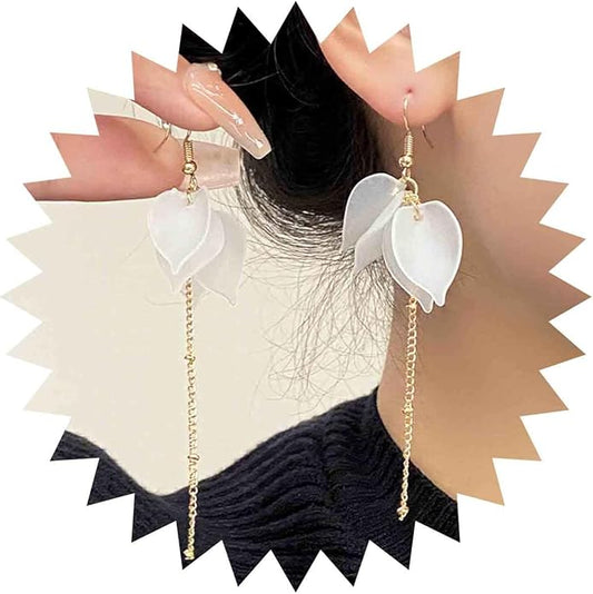 Vintage Acrylic Flower Petal Drop Earrings