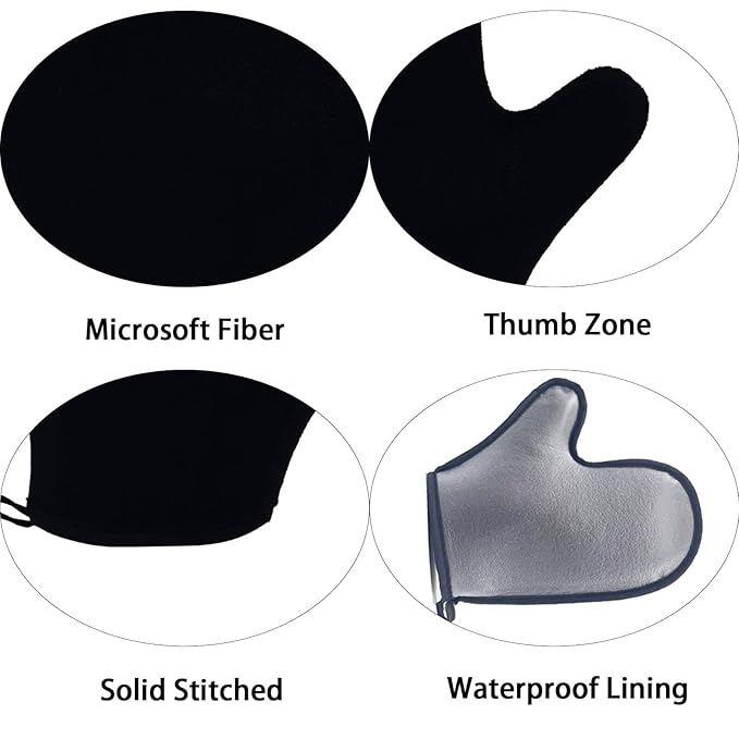 3Pack Self Tanning Mitt Set, 1 Self Tanning Mitt, 1 Self Face Tanning Brush, 1 Exfoliating Glove, Self Tan Kit (3pcs tan applicators)