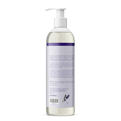 Lavender Vanilla Massage Oil 100% Pure & All-Natural - Natural at-Home Massage Therapy, Soothes Skin & Muscles - Full Body Relaxing Massage Oil for Men and Women 12 fl oz