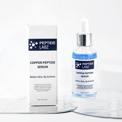 Copper Peptide Serum for Face - Anti Wrinkle - Hyaluronic Acid - Increase Collagen - 1oz/30ml - Anti Aging for Skin