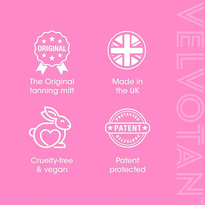 Original Double Sided Tanning Mitt - Pink - Self Tanning Applicator for Stain-Free Hands, Washable & Reusable, Use with Any Fake Tan