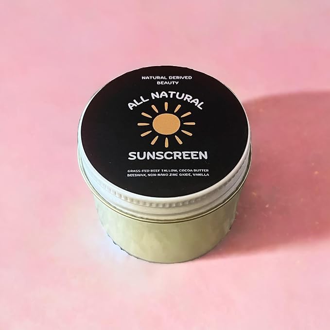 Beef Tallow & Zinc Sunblock | Tallow Sunscreen SPF 35 (2oz) | Reef Safe, Water Resistant | Beef Tallow for Skin, Tallow Face Moisturizer | Organic 100% Grass Fed Tallow, Zinc Oxide