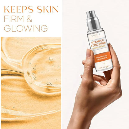 Vitamin C Serum with Collagen - Anti-Aging & Dark Spot Remover - Dermatologist Tested Korean Skincare for Brightening & Acne - Clean Beauty, Cruelty-Free, All Skin Types - 1.69oz (2-Pack)