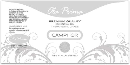 Ola Prima Oil of Youth Camphor Essential Oil - Therapeutic Grade for Aromatherapy, Diffuser, Lymphatic Massage, Hair, Skin - Dropper - 4 fl Ounce