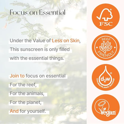 Less On Skin Vegan Shield Mineral Sunscreem (Sun Cream), korean sunscreen, mineral sunscreen, fragrance free, spf50, moisturizing, daily facial sunscreen