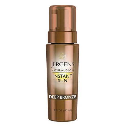 Jergens Natural Glow 3-Day Self Tanner for Medium to Deep Skin Tone, Sunless Tanning Moisturizer & Natural Glow Instant Sun Body Mousse, Self Tanner for Deep Bronze Tan