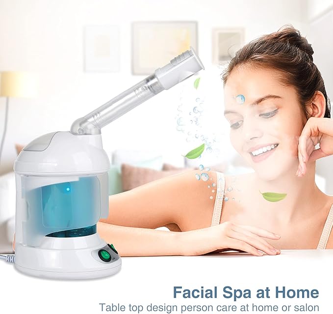 DYB Portable Facial Steamer, Nano Ionic Face Steamer with 360°Rotatable Sprayer,Mini Facial Steamer for Salon and Spa,1 Piece Headband and 4 Pieces Steel Skin Kits.