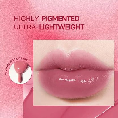 Charm Kiss 10 Colors Lip Stain Tint Set, Watery Finish Lip Tint Stain Korean Lip Gloss,Multi-use Lip and Cheek Tint,Moisturizing Waterproof Long Wear,High Pigment,Non-Sticky,Non-fading,Vivid Color